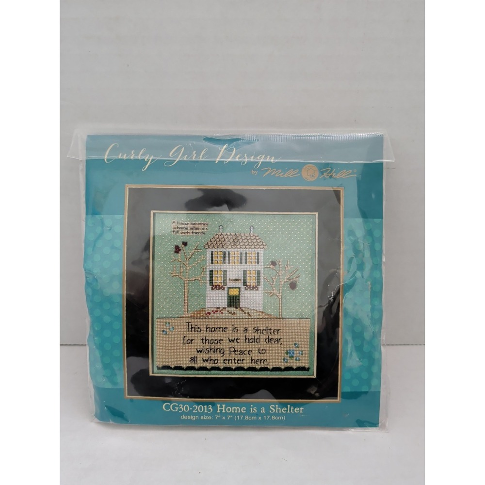 Home Is A Shelter Beaded Cross Stitch Kit Curly Girl 2020 Mill Hill CG302013